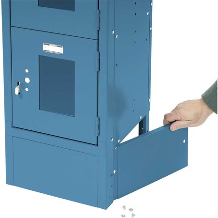 GLOBAL INDUSTRIAL Left And Right End Base For 18inD X 6inH Locker, Blue 652084BL
